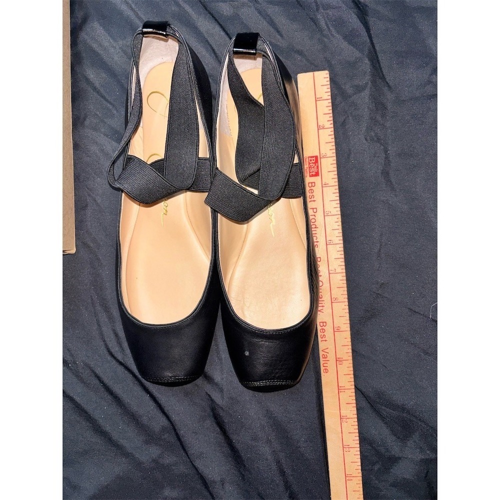 Jessica Simpson Ballet Flats Womens Size 10 Black Criss-Cross Elastic mandalaye - Picture 6 of 9